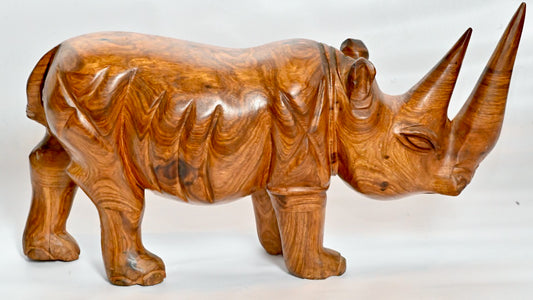 Rhinoceros Wood Carving