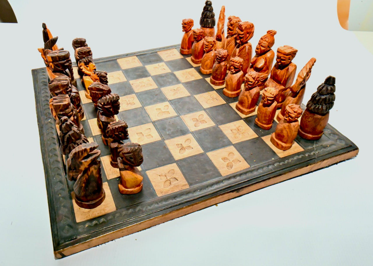 Tribal Kingdom Wooden Chess