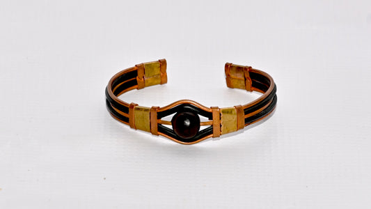 Copper Zinc Ebony Adjustable Bracelet